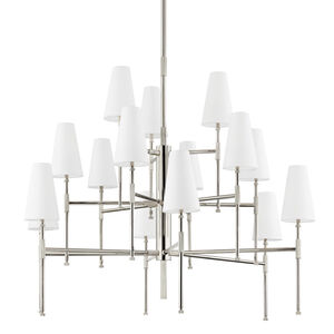 Bowery 15 Light 48 inch Polished Nickel Chandelier Ceiling Light