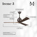 Atlas Irene-3 60 inch Textured Bronze with Walnut Tone Blades Paddle Fan, Paddle Fan