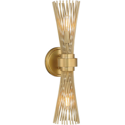 Longfellow 2 Light 5.12 inch Burnished Brass Wall Sconce Wall Light