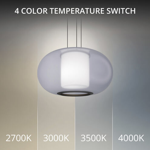 Doma LED 16 inch Black Pendant Ceiling Light in 3500K, dweLED