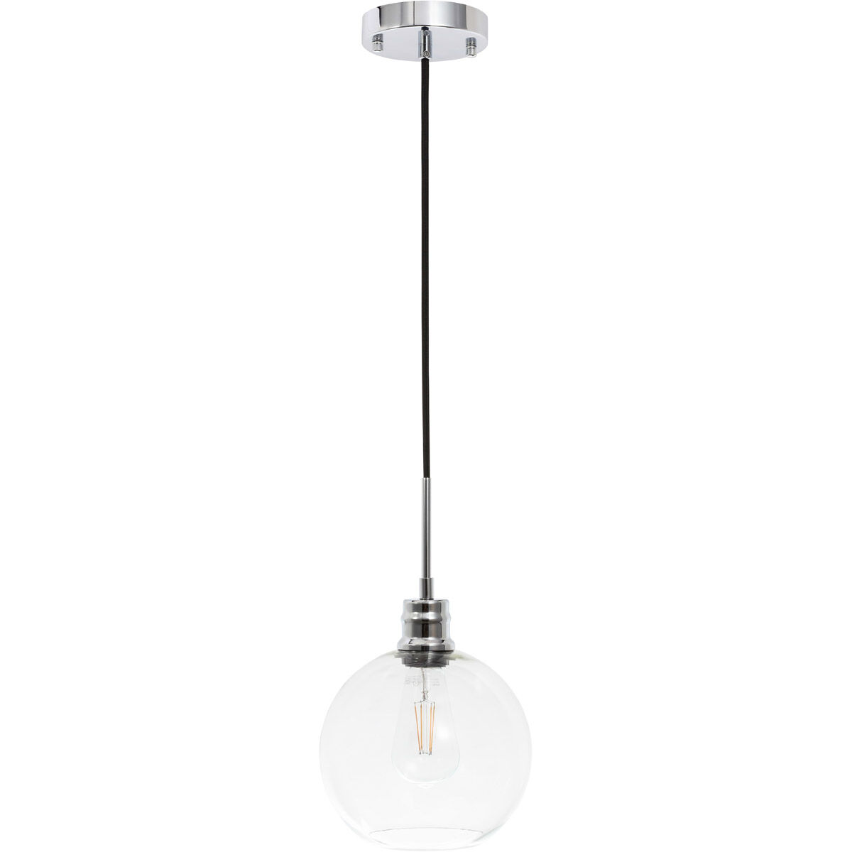 Emett 1 Light 8 inch Chrome Pendant Ceiling Light