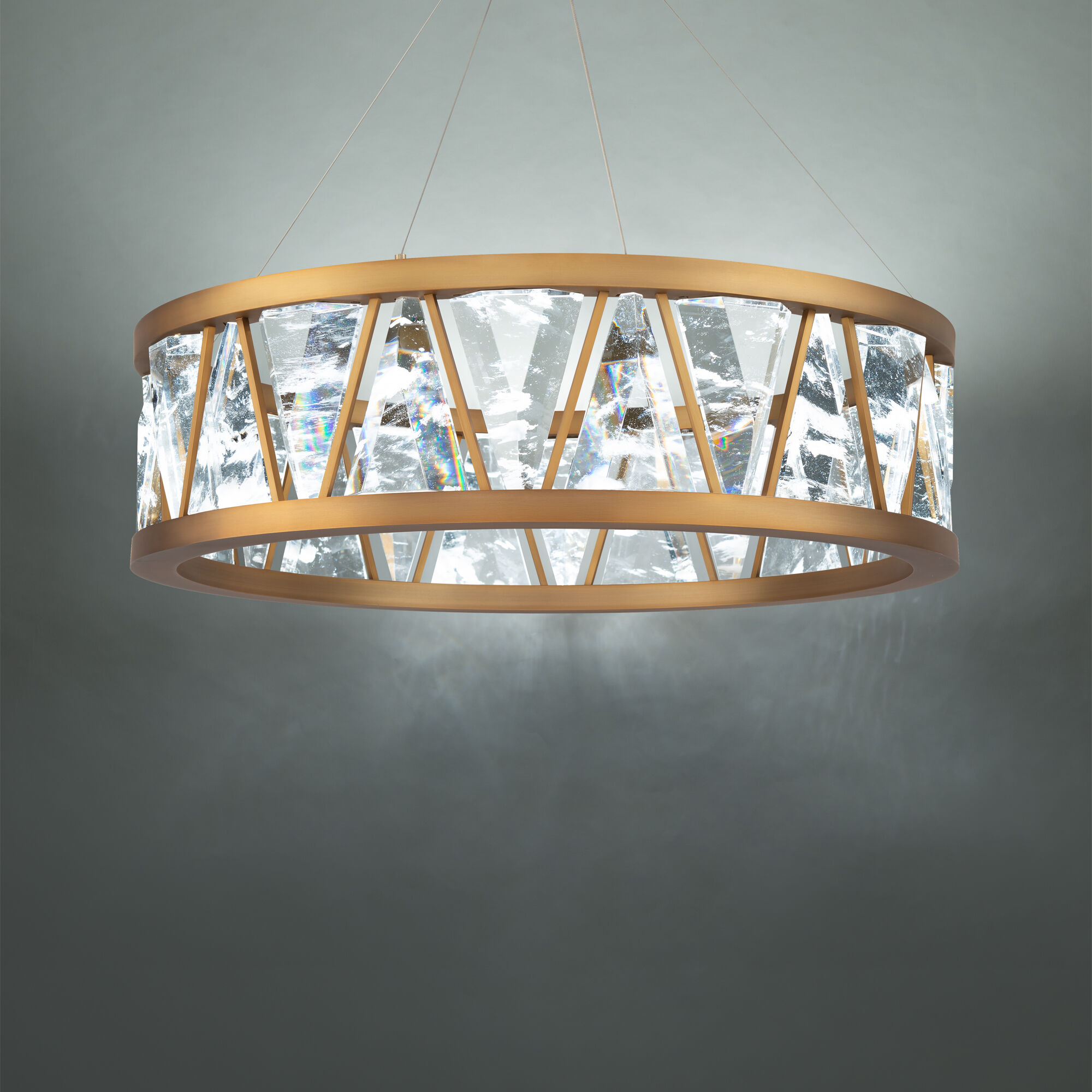 Corinth LED 32.13 inch Aged Brass Pendant Ceiling Light, Beyond