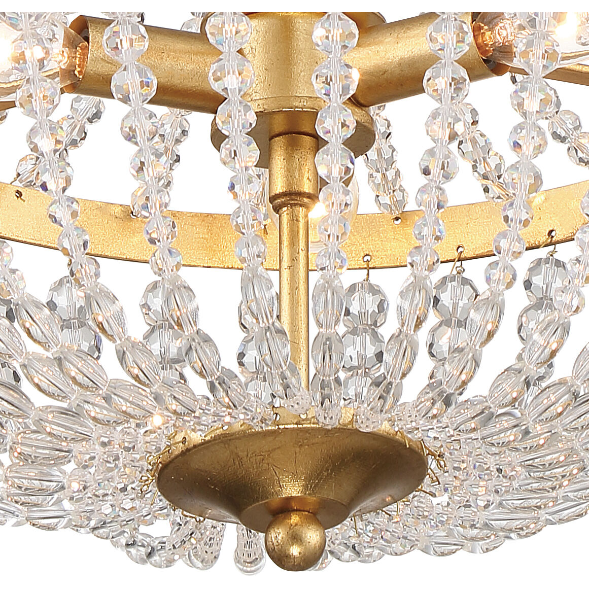 Rylee 3 Light 14 inch Antique Gold Mini Chandelier Ceiling Light
