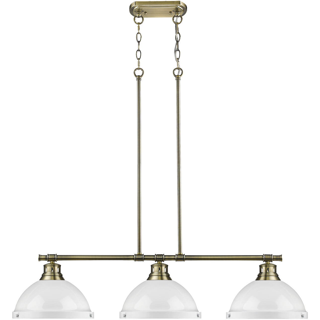 Yep Duncan Island Light Ceiling Light in Aged Brass, White