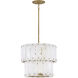 Simone LED 17.5 inch Burnished Gold Foyer Ceiling Light in Alabaster, Semi-flush Mount