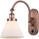 Franklin Restoration Cone LED 8 inch Antique Copper Sconce Wall Light in Matte White Glass
