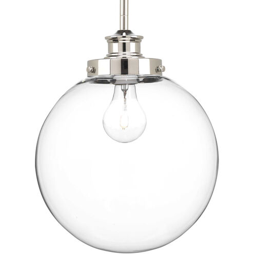 Penn 1 Light 9.75 inch Polished Nickel Pendant Ceiling Light, Medium