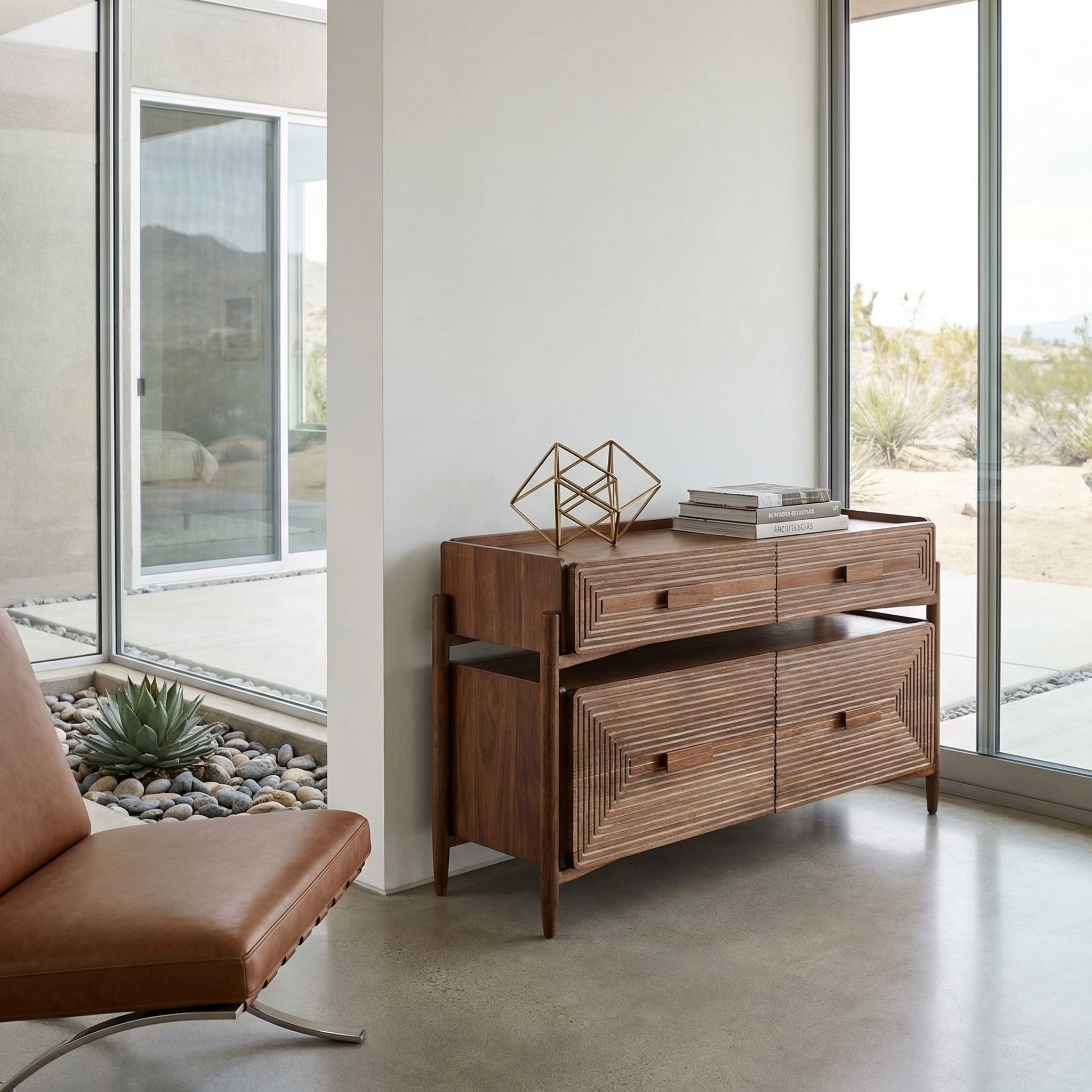 Savino 60 X 18 inch Dark Walnut Sideboard