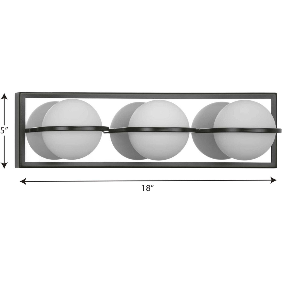 Pearl LED LED 18 inch Matte Black Bath Vanity Wall Light, Progress LED