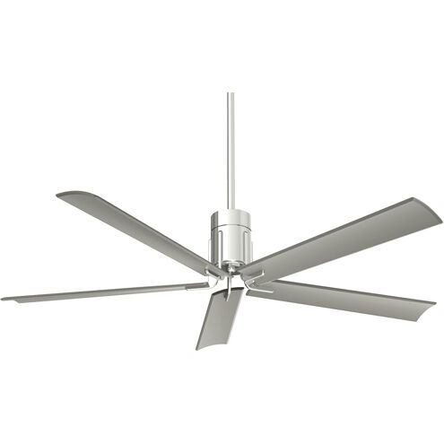 Clean 60 inch Polished Nickel with Silver Blades Ceiling Fan