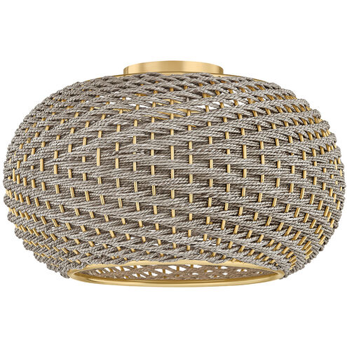 Penarth 1 Light 16 inch Aged Brass Flush Mount Ceiling Light