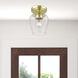 Willow 1 Light 6 inch Satin Brass Flush Mount Ceiling Light