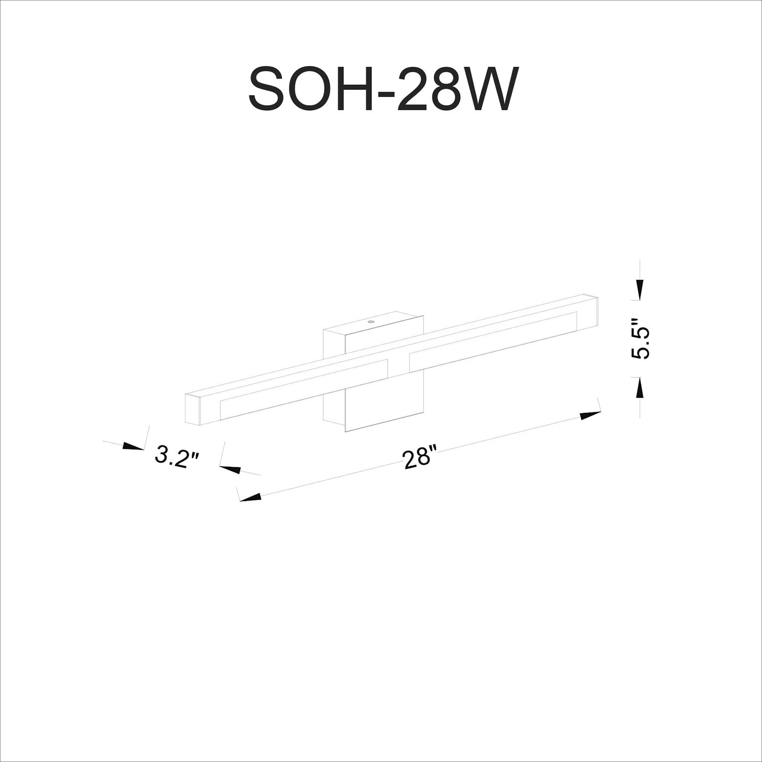 Soho LED 28 inch Polished Chrome Vanity Light Wall Light