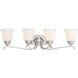 Savannah Row 4 Light 31 inch Brushed Nickel Bath Light Wall Light
