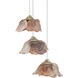 Catrice 3 Light 13.5 inch Silver/Contemporary Silver Leaf/Natural Shell Multi-Drop Pendant Ceiling Light