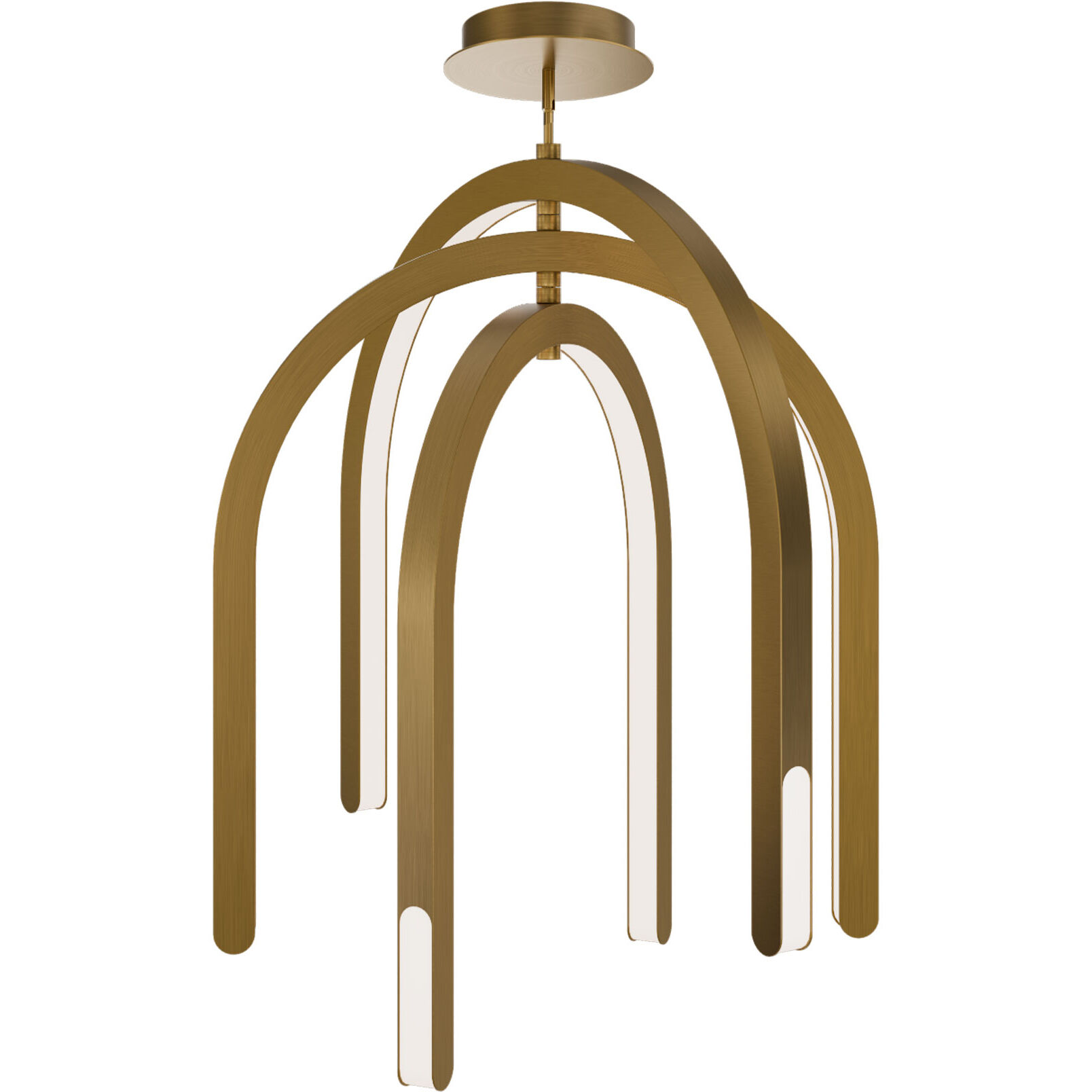 Helmet LED 1.5 inch Aged Brass Pendant Ceiling Light in 4000K, dweLED