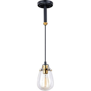 Kassidy 1 Light 5 inch Black and Natural Brass Mini Pendant Ceiling Light