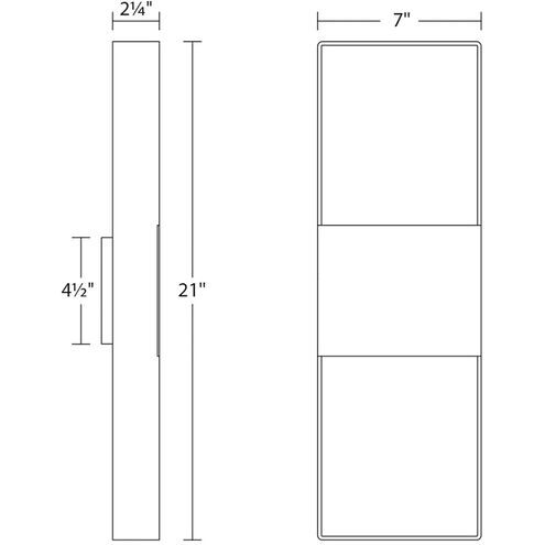 Light Frames LED 21 inch Textured White Indoor-Outdoor Sconce, Inside-Out