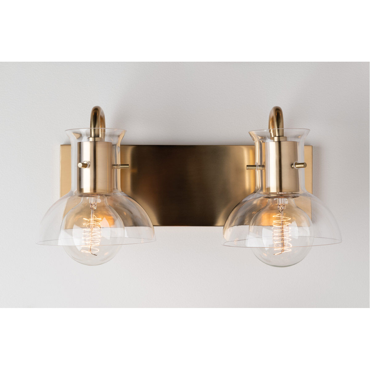Riley 2 Light 15 inch Aged Brass Bath And Vanity Wall Light