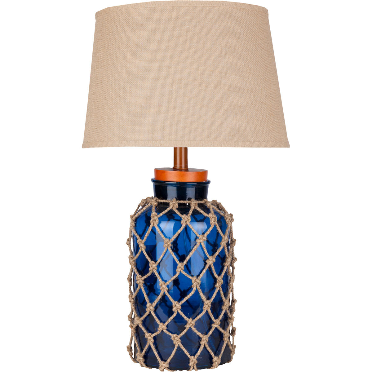 Laaloa Bay 30 inch 150 watt Glass and Jute Table Lamp Portable Light
