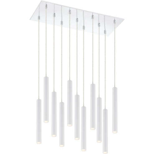 Forest LED 9.75 inch Chrome Chandelier Ceiling Light in 11, 29, Matte White Steel