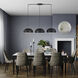 Domma 3 Light 48 inch Black with Brushed Nickel Accents Linear Chandelier Ceiling Light, Extra Large