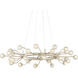 Chaldea 30 Light 39.5 inch Contemporary Silver Leaf and Frosted Chandelier Ceiling Light