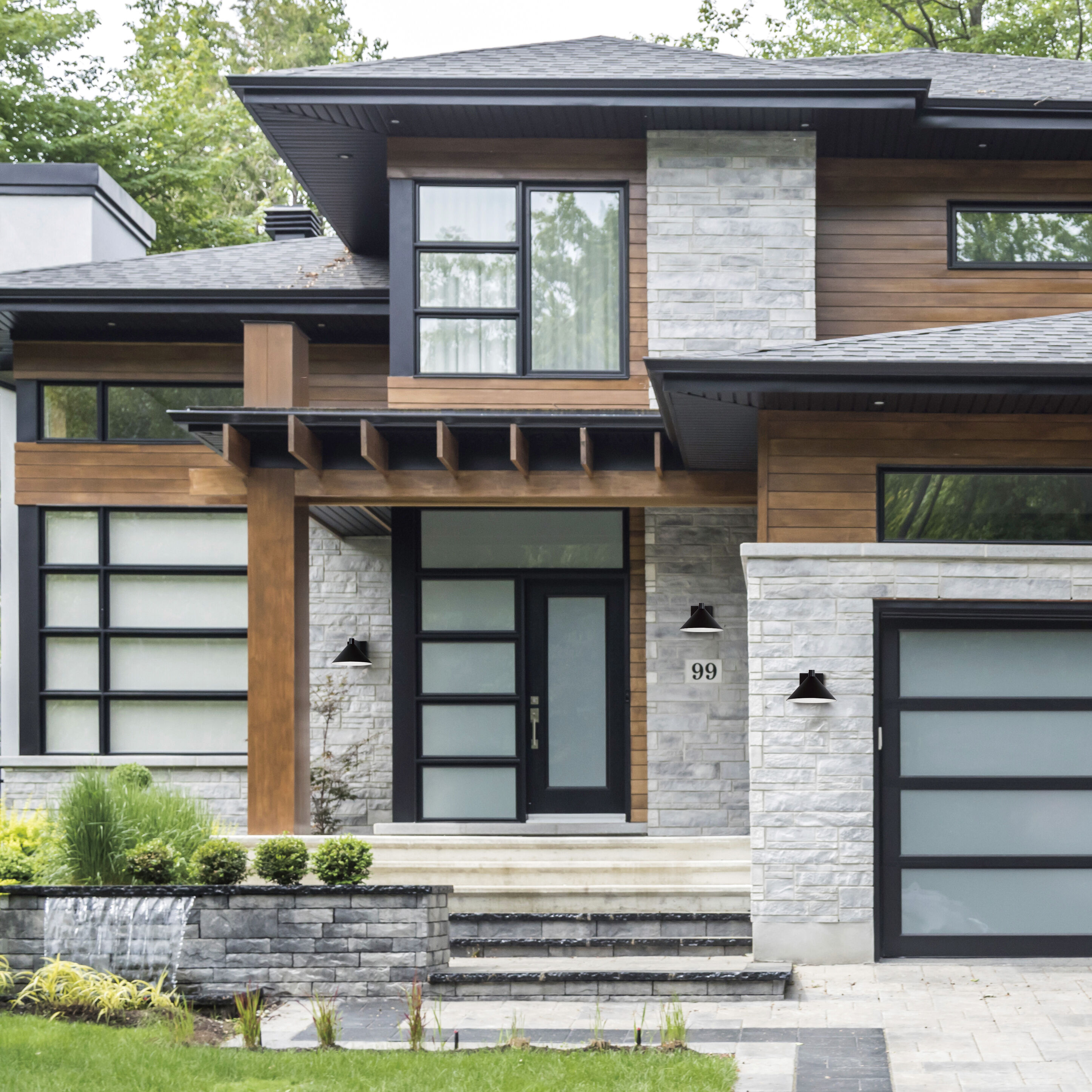 Conoid LED LED 5 inch Black Outdoor Wall Mount