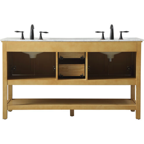 Metropolis 60 X 22 X 34 inch Natural Wood Vanity Sink Set