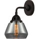 Nouveau 2 Fulton 1 Light 7 inch Matte Black Sconce Wall Light in Plated Smoke Glass