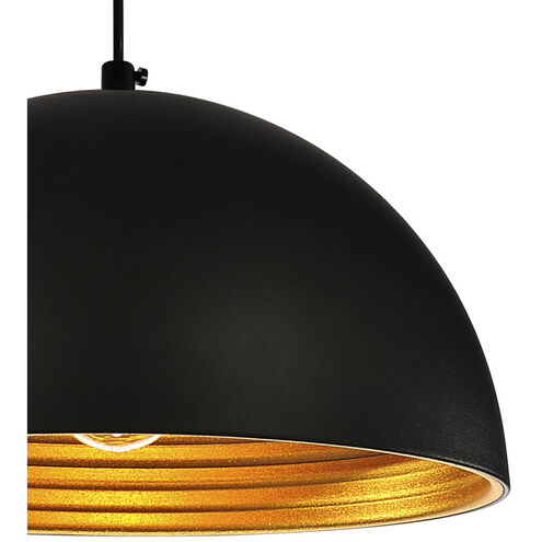 Modest 1 Light 12 inch Black Down Mini Pendant Ceiling Light
