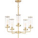 Crosby 5 Light 24 inch Satin Brass Chandelier Ceiling Light