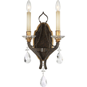 Chateau Nobles 2 Light 11 inch Raven Bronze with Sunburst Gold Wall Sconce Wall Light