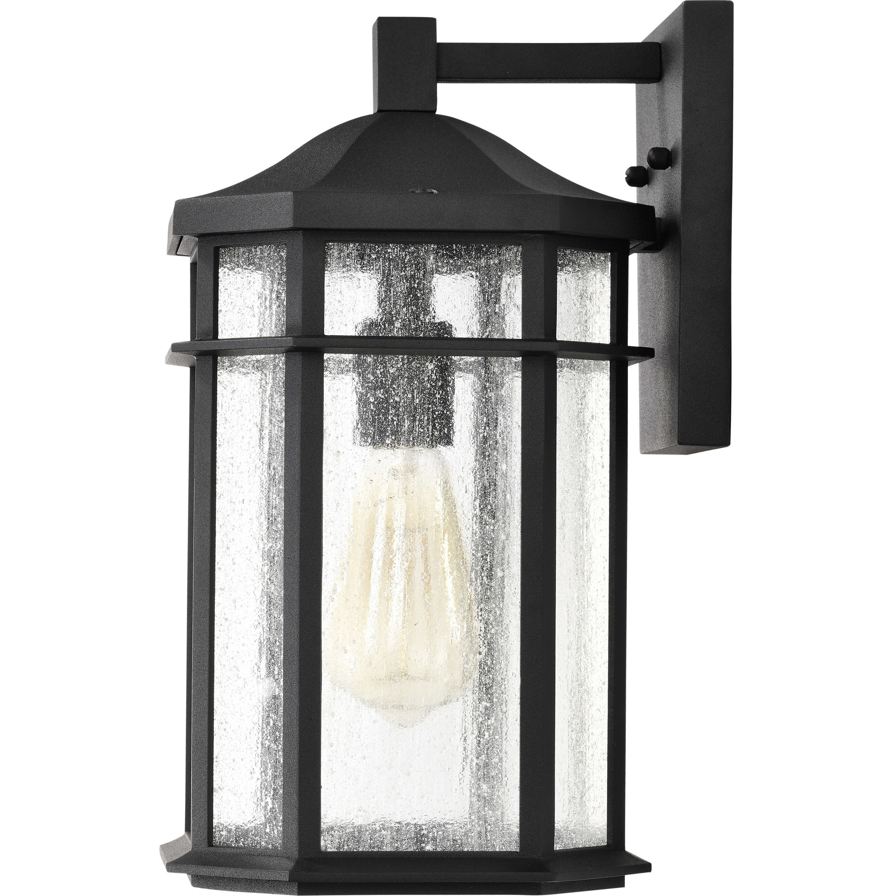 Raiden 14 inch Matte Black Outdoor Wall Lantern, Small