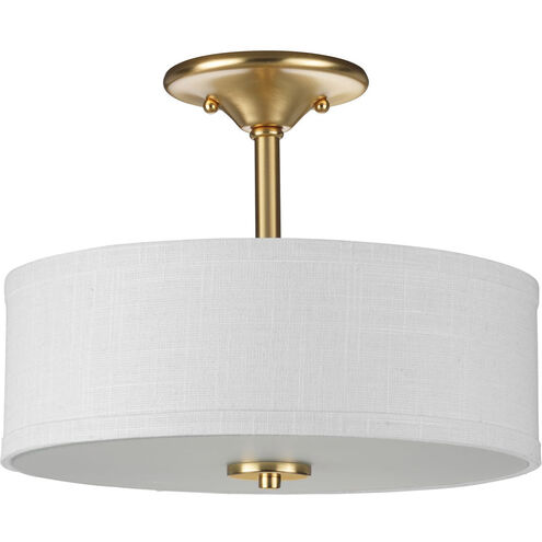 Inspire 2 Light 13 inch Satin Brass Semi-Flush Mount Ceiling Light