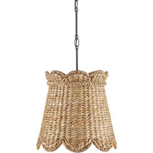 Annabelle 1 Light 14.5 inch Natural Pendant Ceiling Light, Small, Suzanne Duin Collection