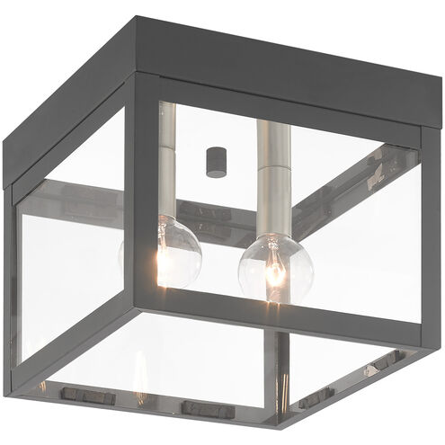 Nyack 2 Light 8 inch Scandinavian Gray Outdoor Ceiling Mount