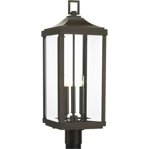 Gibbes Street 3 Light 27 inch Antique Bronze Outdoor Post Lantern, Design Series