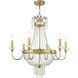 Valentina 6 Light 28 inch Hand Applied Winter Gold Chandelier Ceiling Light