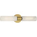 Wexmere 2 Light 21 inch Legacy Brass and Dark Matte Black Vanity Wall Light