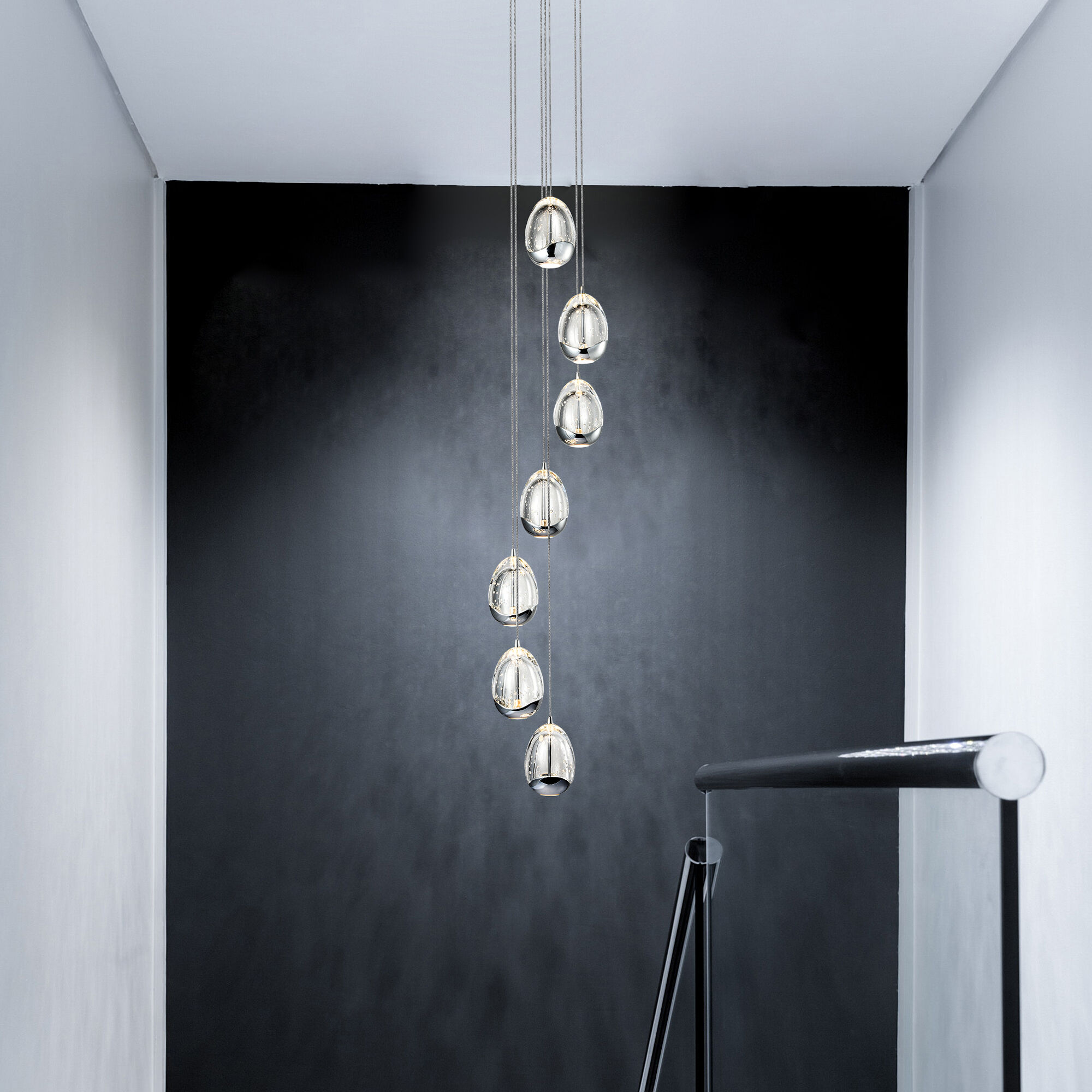 Artisan Collection/VENEZIA Series 7 Light 9 inch Polished Chrome Pendant/Chandelier Ceiling Light