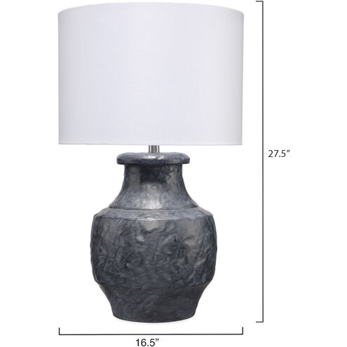 Masonry 27.5 inch 150.00 watt Textured Charcoal Plaster Table Lamp Portable Light