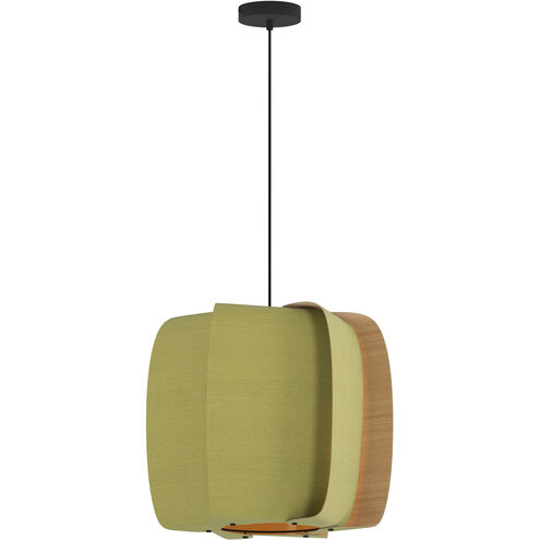 Alba LED 21.25 inch Black Pendant Ceiling Light in Pale Green/Ash, WEP Collection