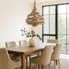 Flow 6 Light 26 inch Baguette and Natural Rattan Pendant Ceiling Light in Baguette/Natural Rattan, Smithsonian Collaboration