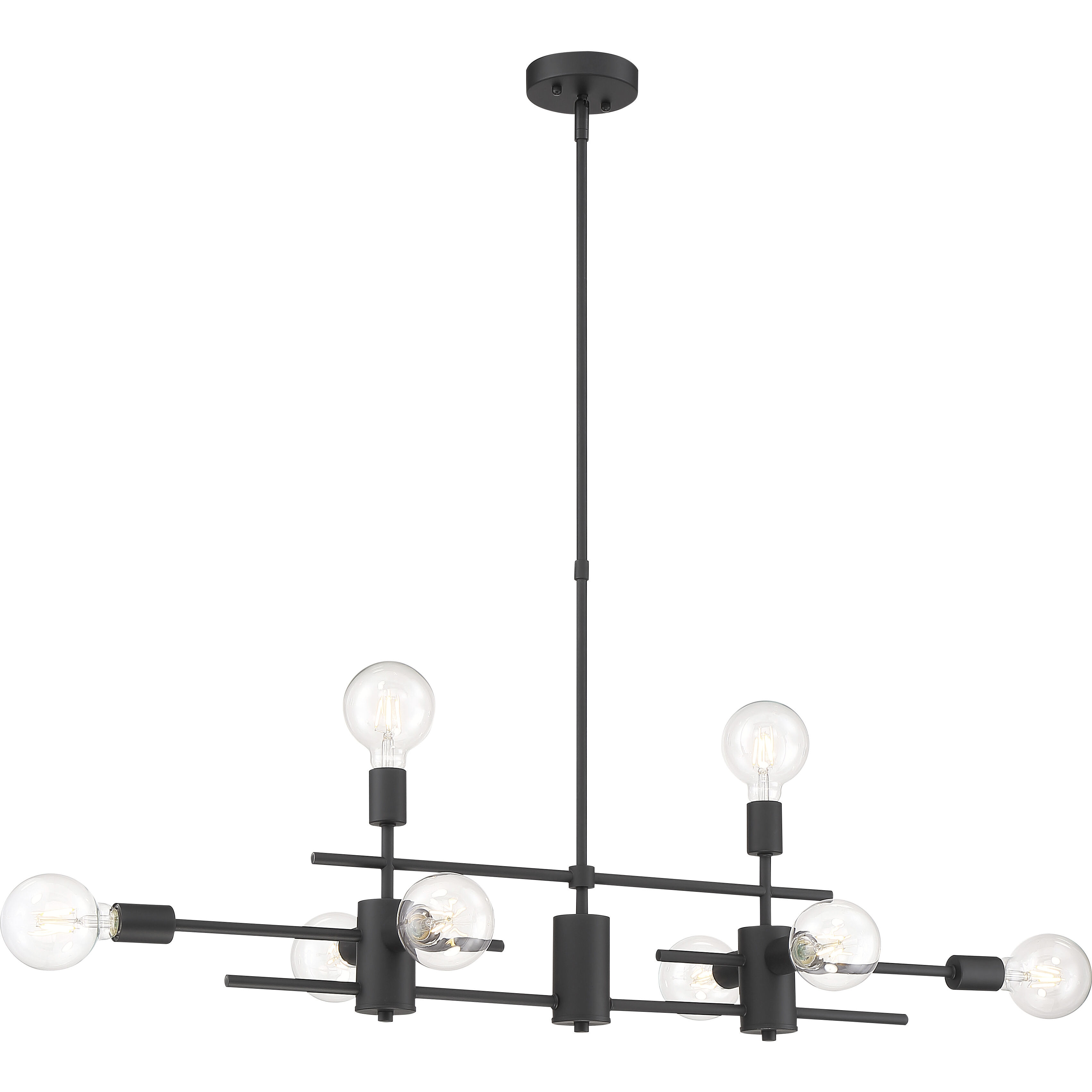 Delphi 8 Light 45 inch Black Island Pendant Ceiling Light 