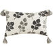 Quiet Leaves 26 X 5.5 inch Light Gray with Off White Pillow, 16X26