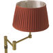 Corbin 62.4 inch 40.00 watt Antique Brass Floor Lamp Portable Light in Orange Pleated Shade