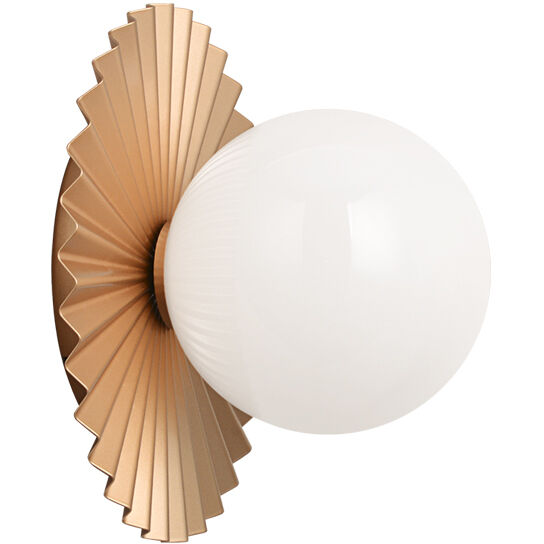 Modern Ruff 1 Light 9.88 inch Matte Gold Wall Sconce Wall Light in Matte Gold and Opal Glass