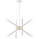 Soho 8 Light 20 inch White with Polished Brass Accents Chandelier Ceiling Light