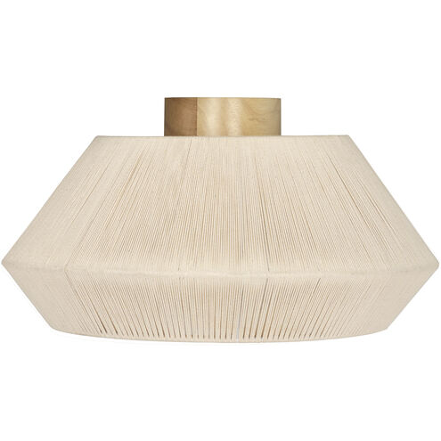 Lanier 1 Light 19 inch Wood and Cream Flush Mount Ceiling Light
